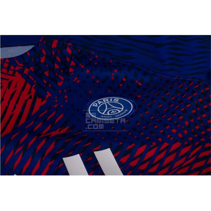 Camiseta Pre Partido del Paris Saint-Germain 2022 Azul y Rojo - Haga un click en la imagen para cerrar
